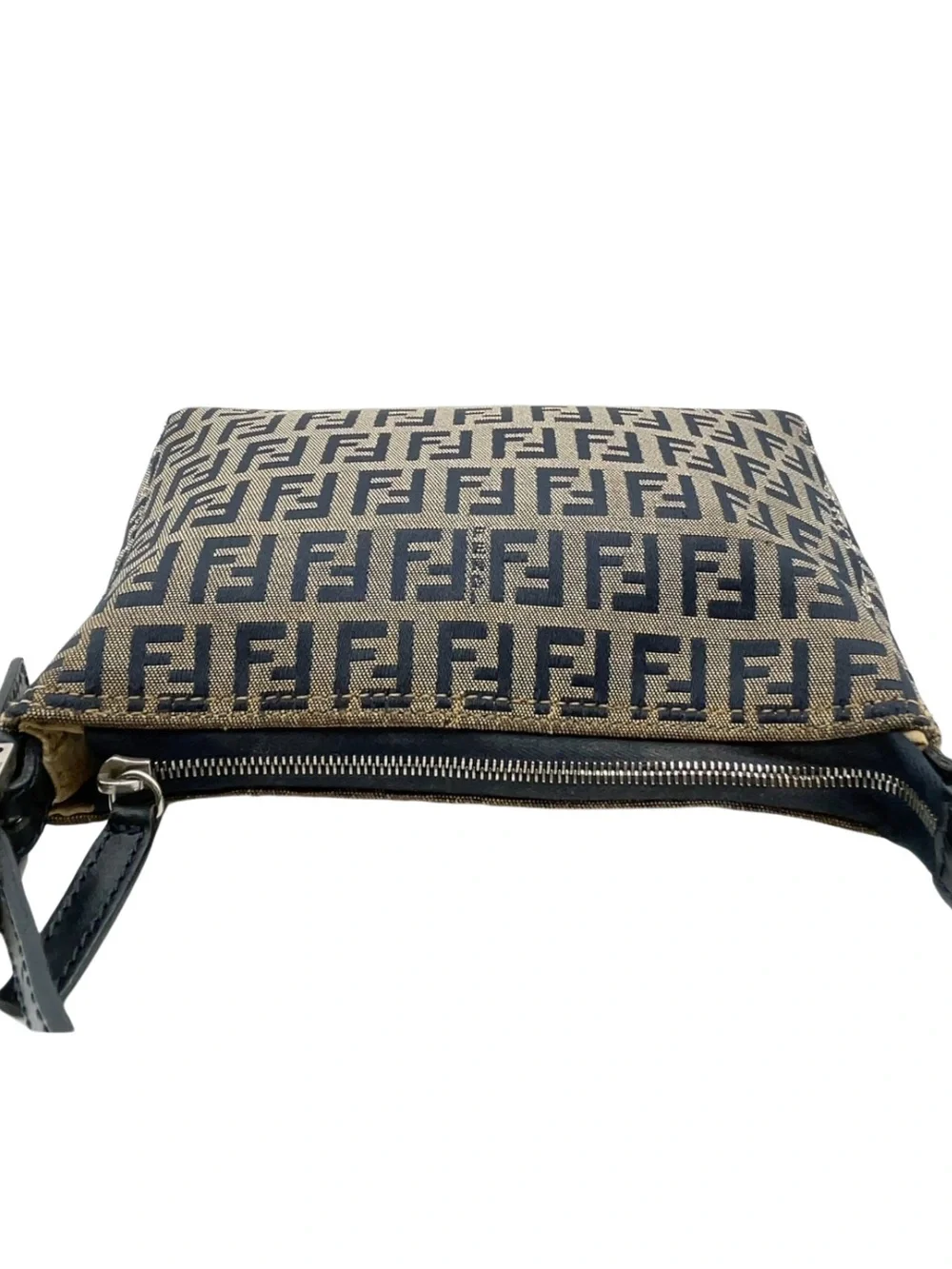 Fendi Black & Brown FF Canvas Shoulder Bag - Picture 3 of 4